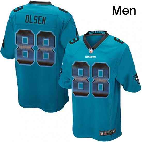 Mens Nike Carolina Panthers 88 Greg Olsen Limited Blue Strobe NFL Jersey